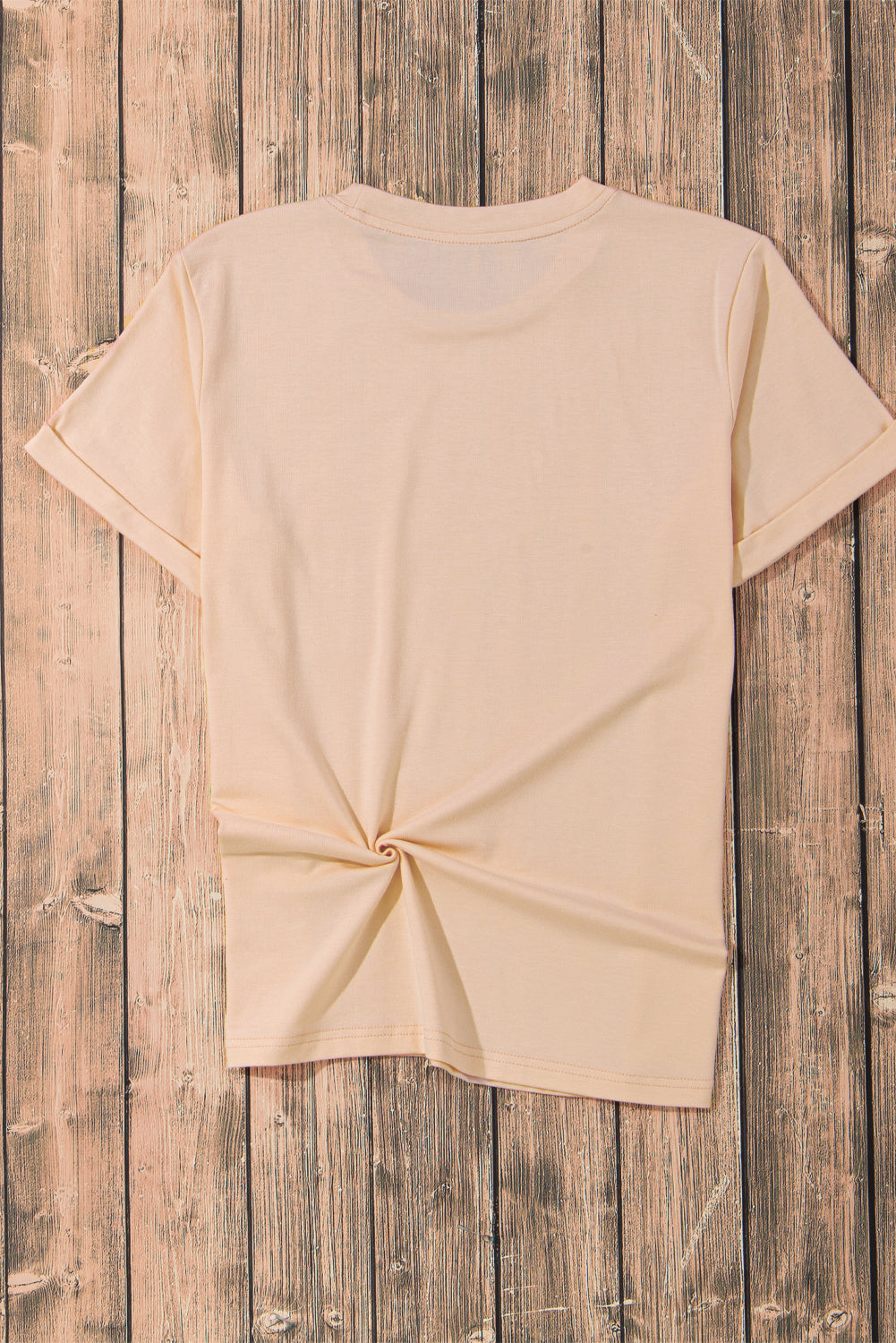 Khaki Thanksgiving Candy Heart Letter Graphic Round Neck Tee