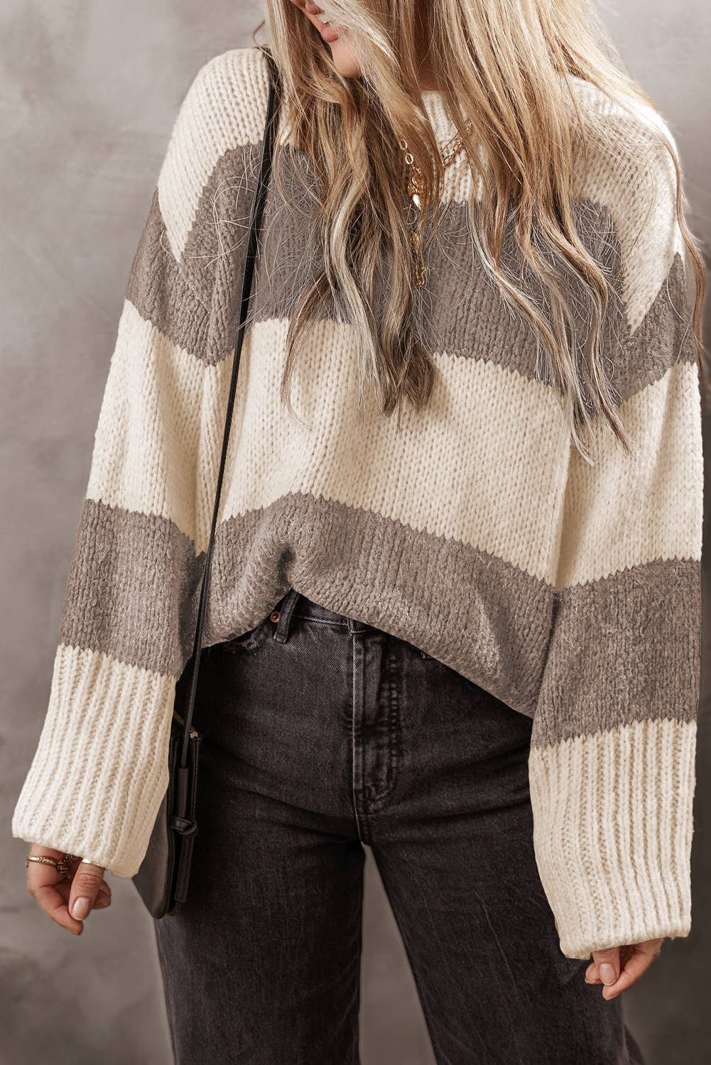 Color block Striped Loose Fit Knit Sweater