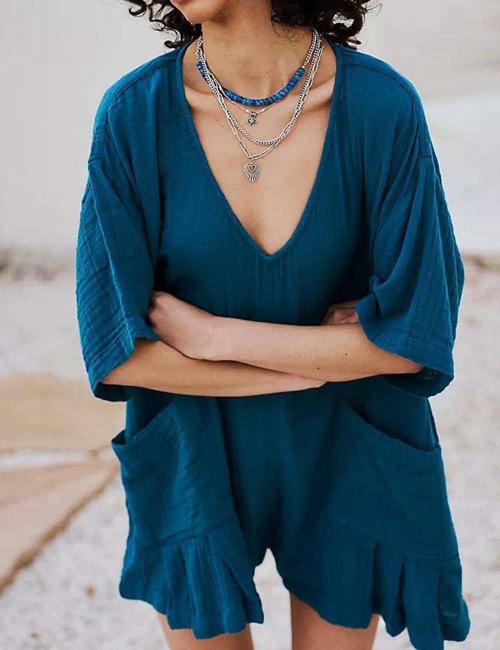 Gauze Sleeved Romper