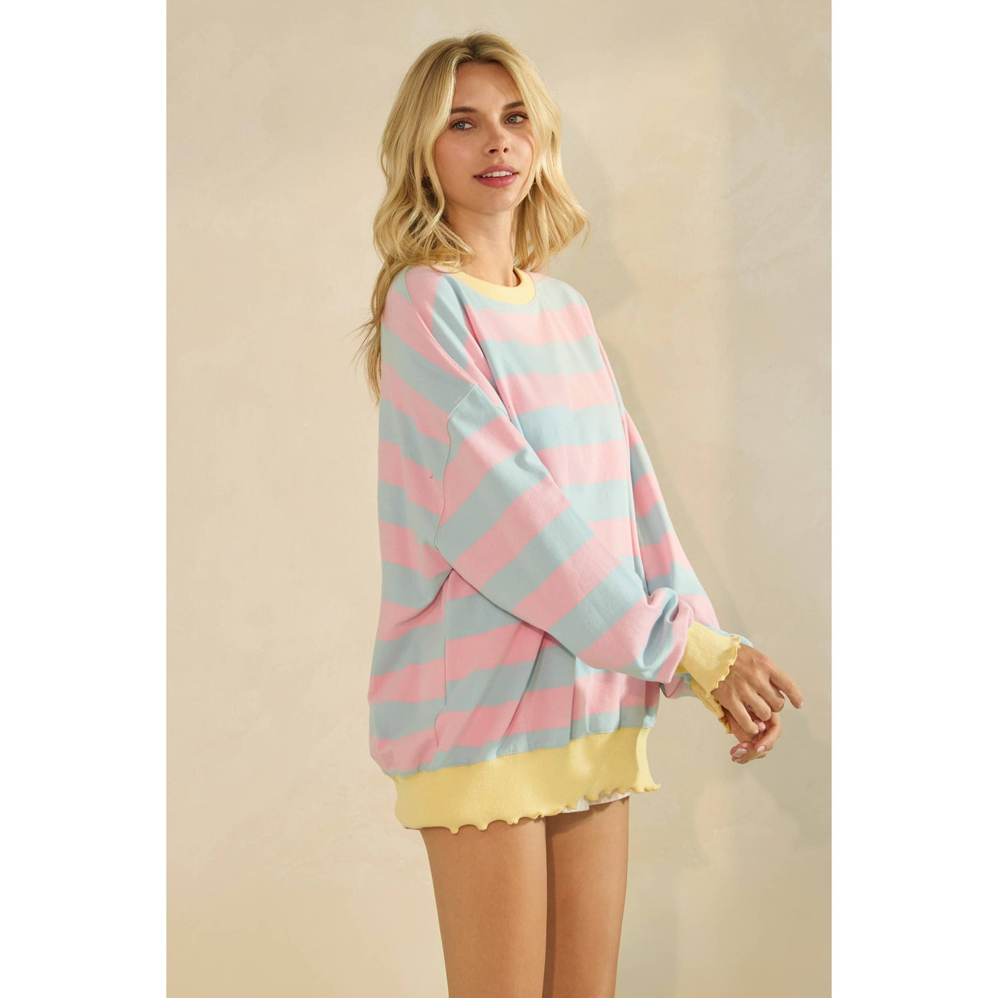 Cotton Candy Knit Long Sleeve Top