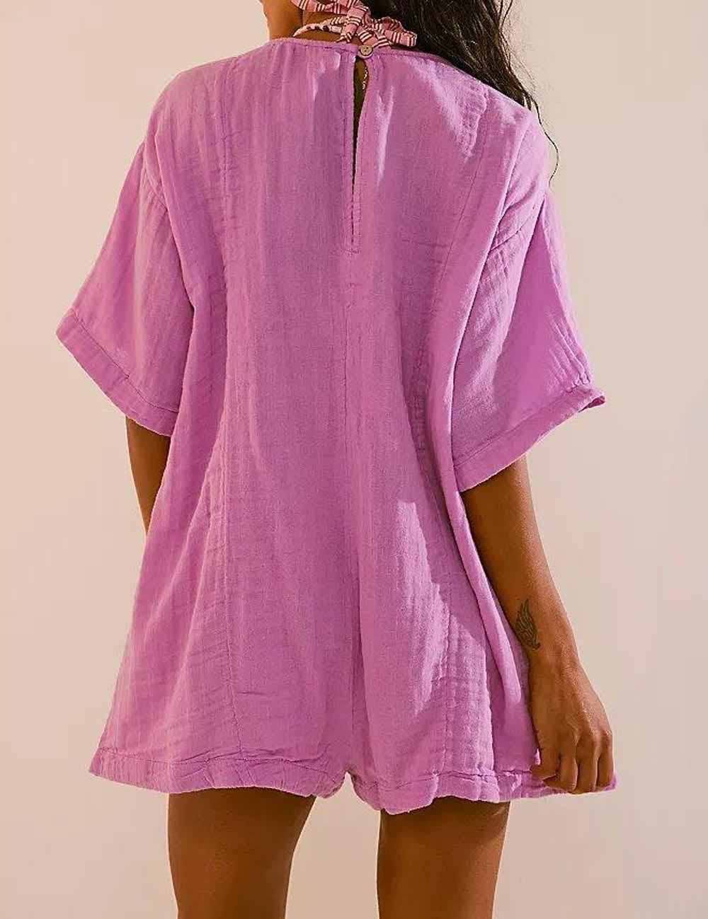 Gauze Sleeved Romper