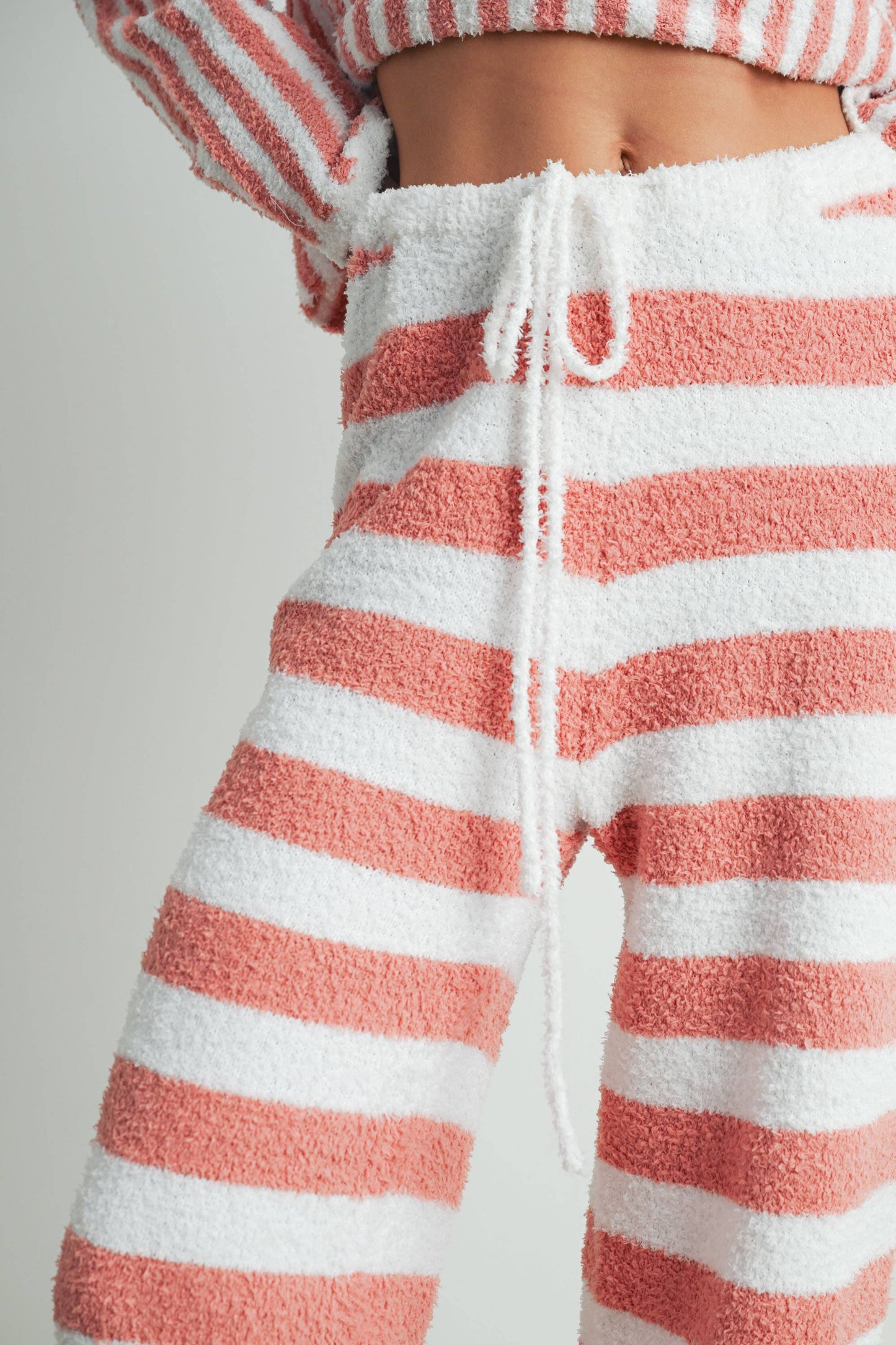 COZY STRIPED DRAWSTRING PANTS