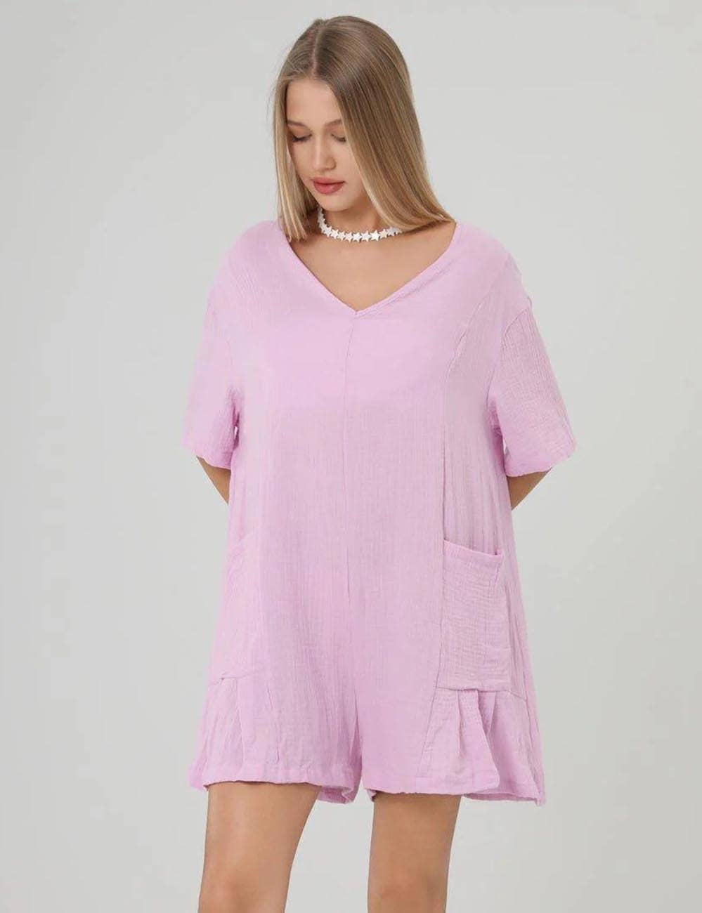 Gauze Sleeved Romper
