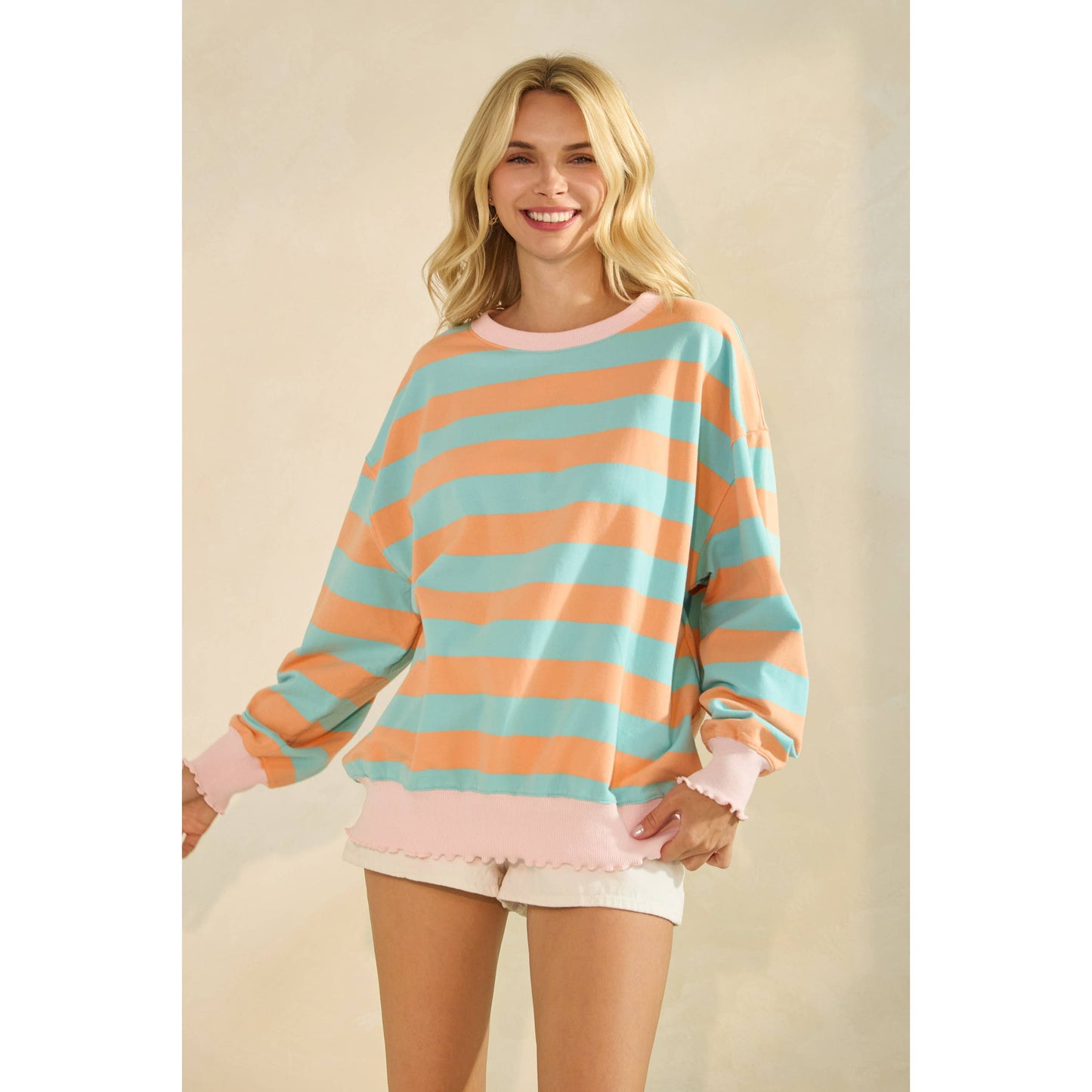 Cotton Candy Knit Long Sleeve Top