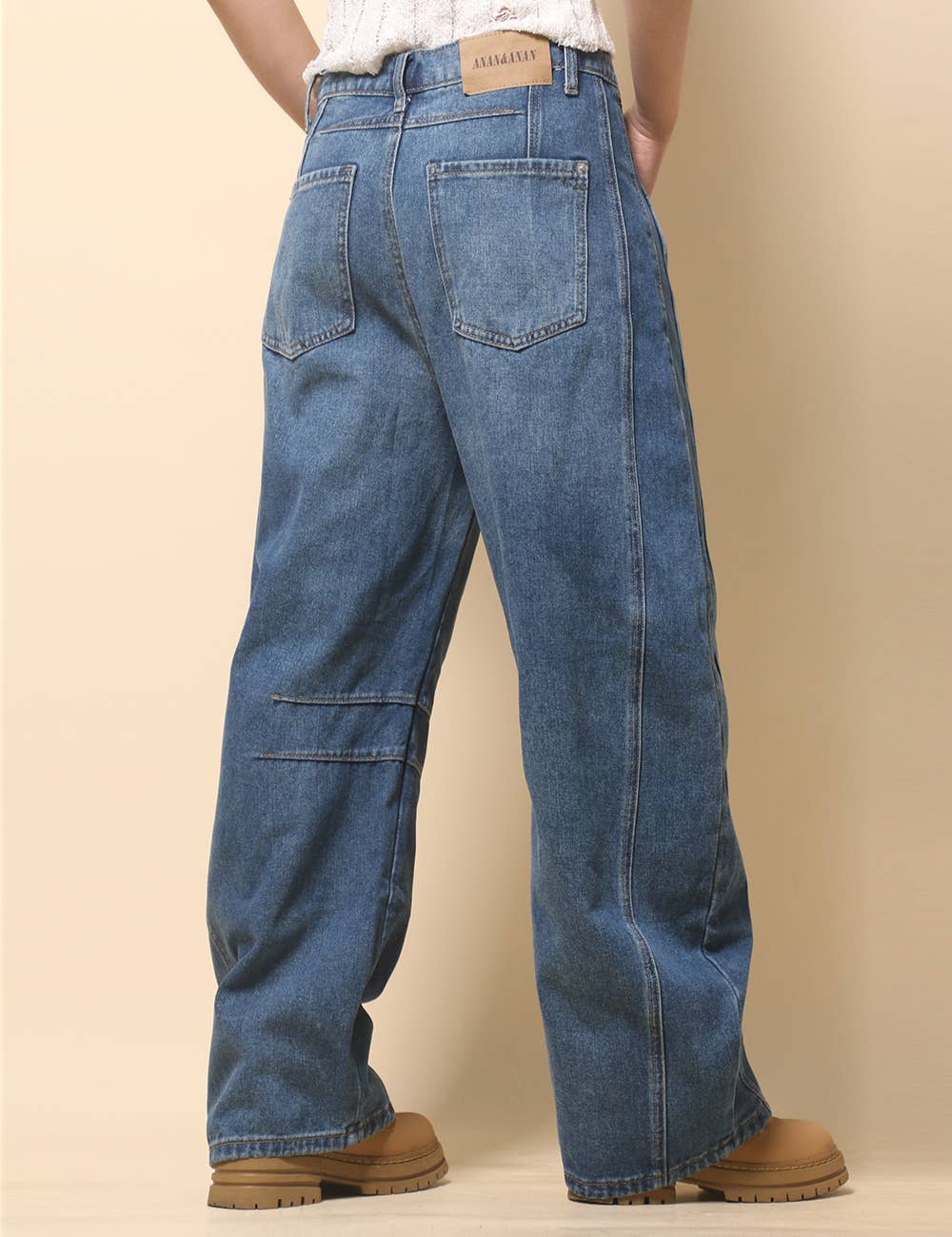 Paint Splatter Wide Leg Jeans Barrel Denim