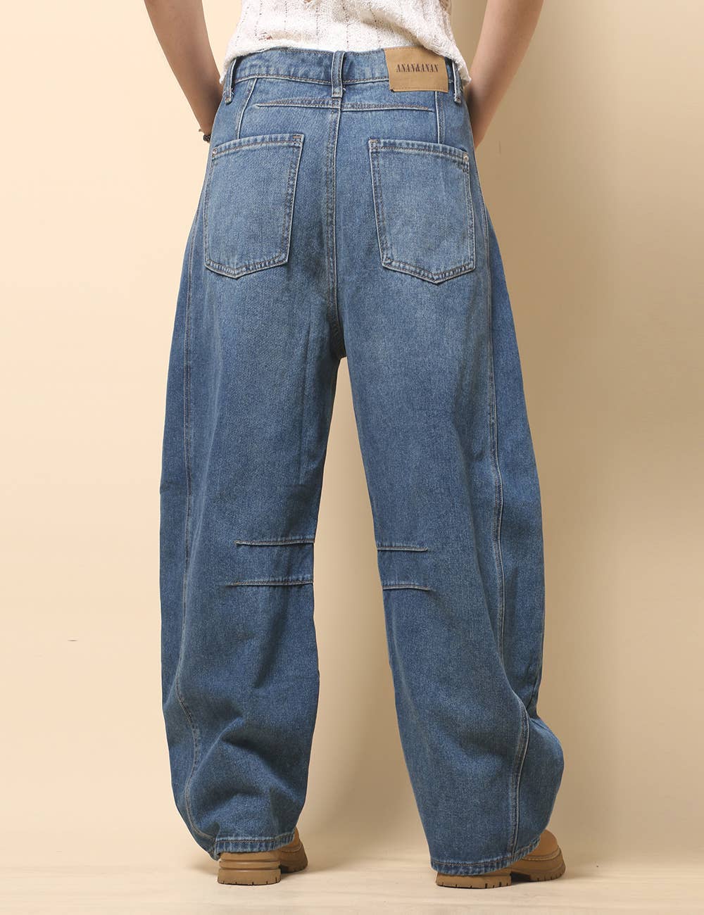 Paint Splatter Wide Leg Jeans Barrel Denim