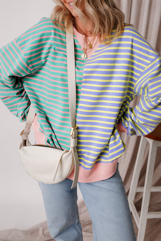 Colorblock Drop Shoulder Oversize Sweatshirt