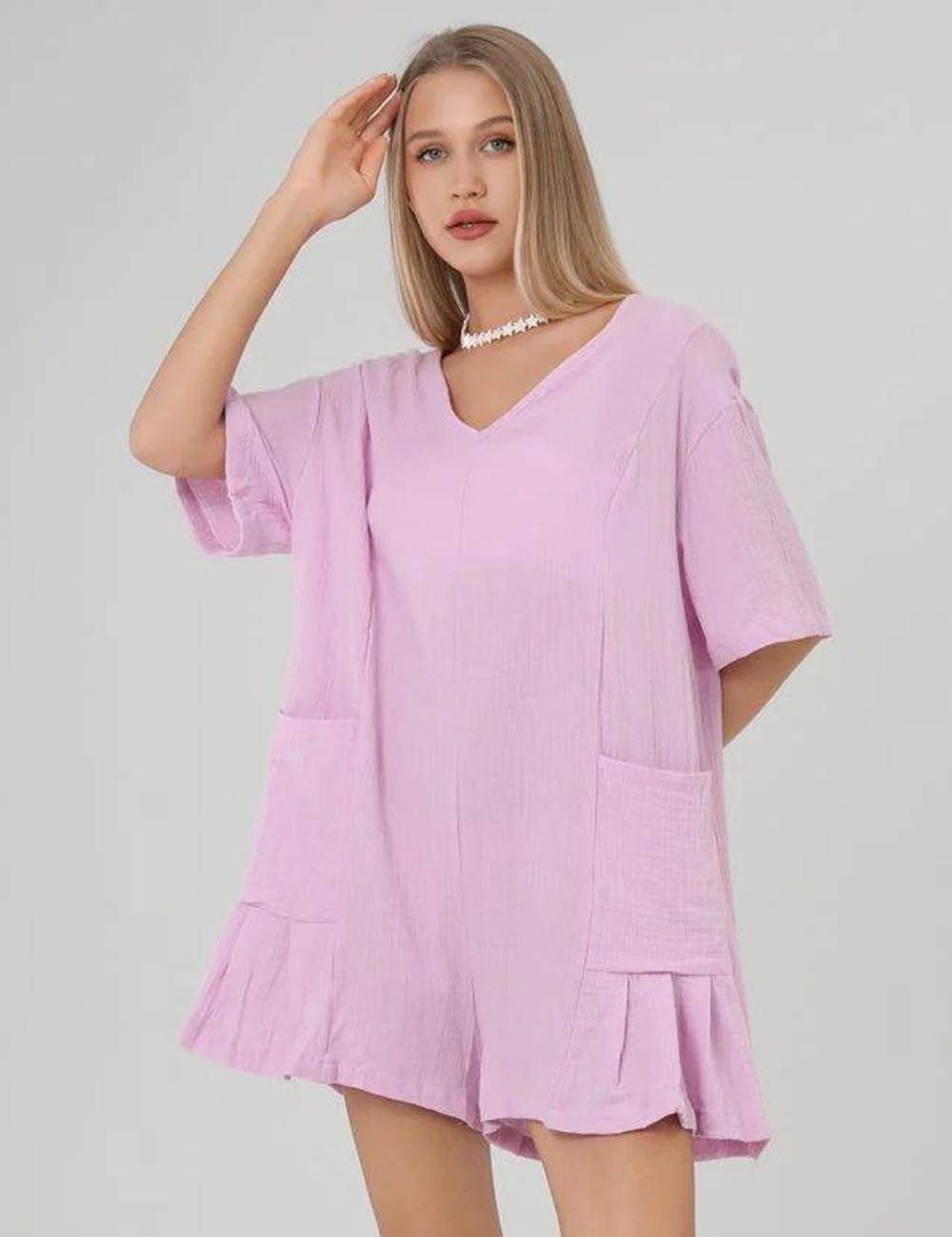 Gauze Sleeved Romper