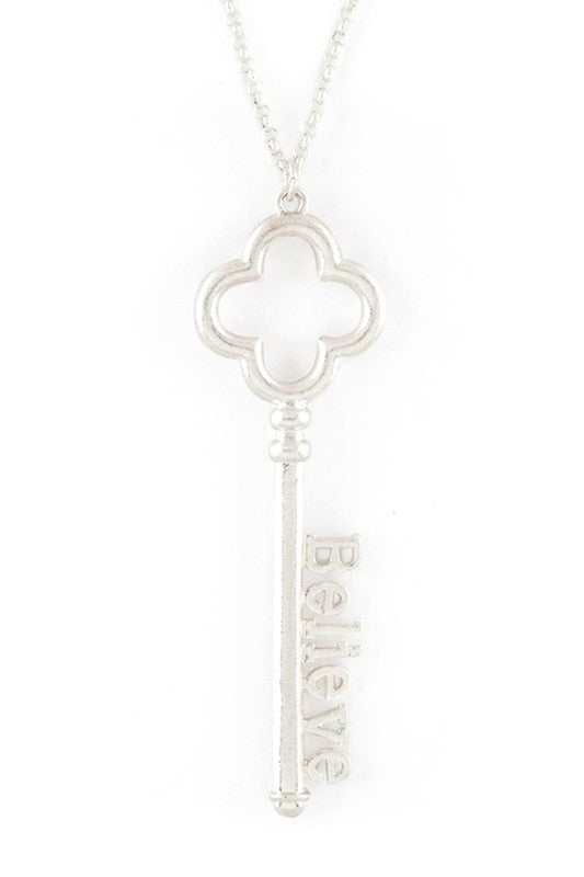 Believe Key Pendant Necklace Set