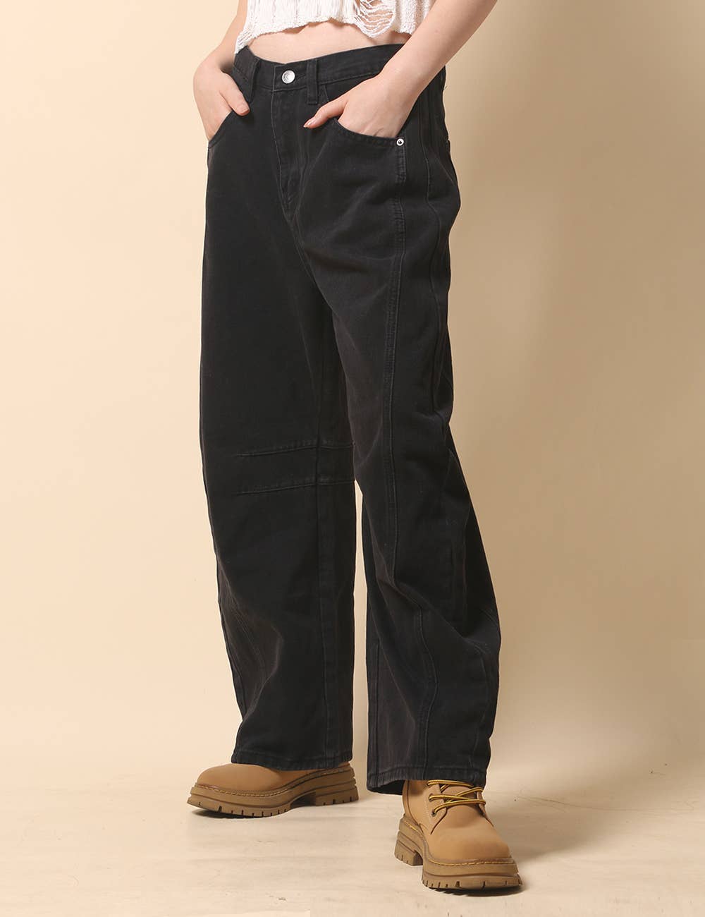 Paint Splatter Wide Leg Jeans Barrel Denim