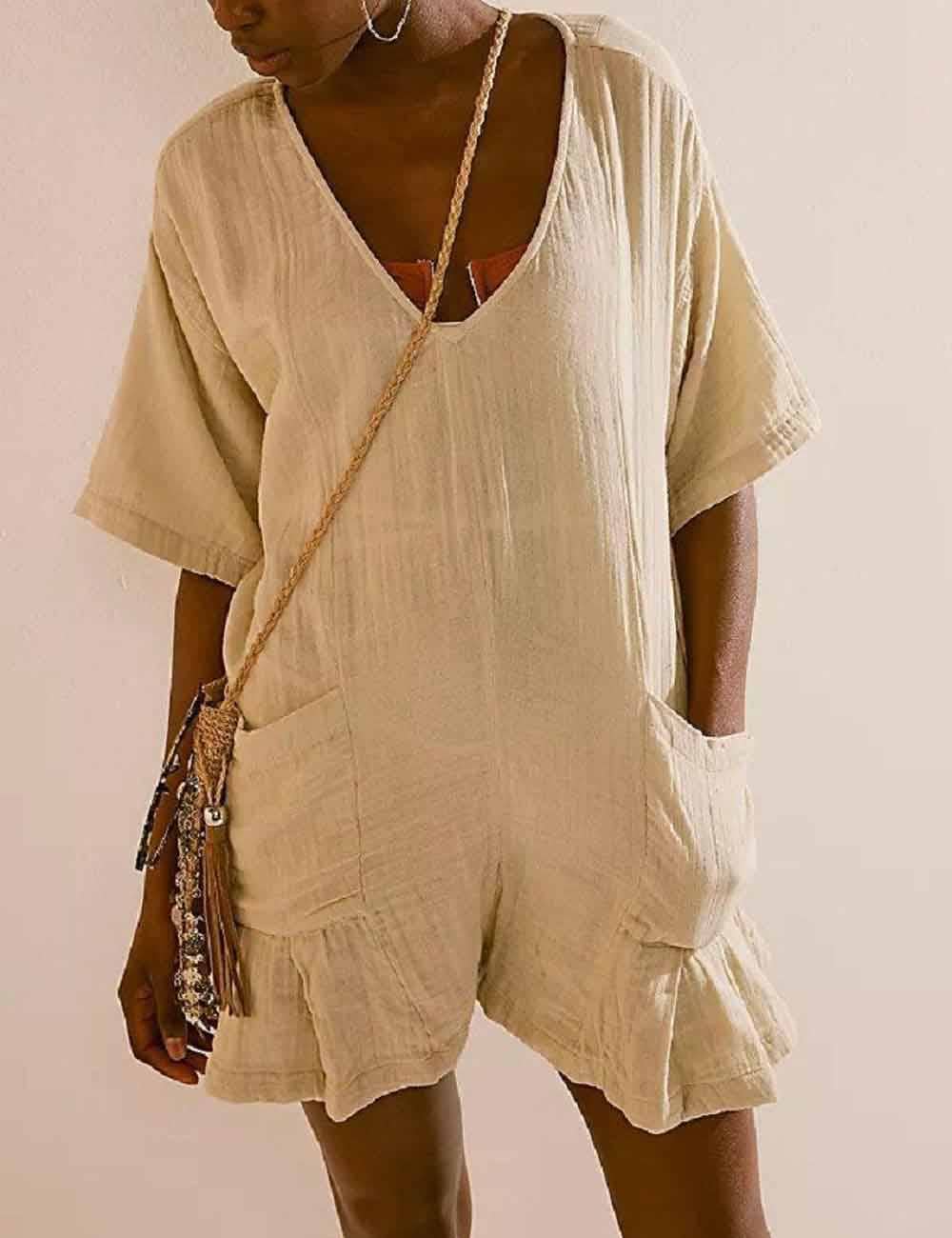 Gauze Sleeved Romper