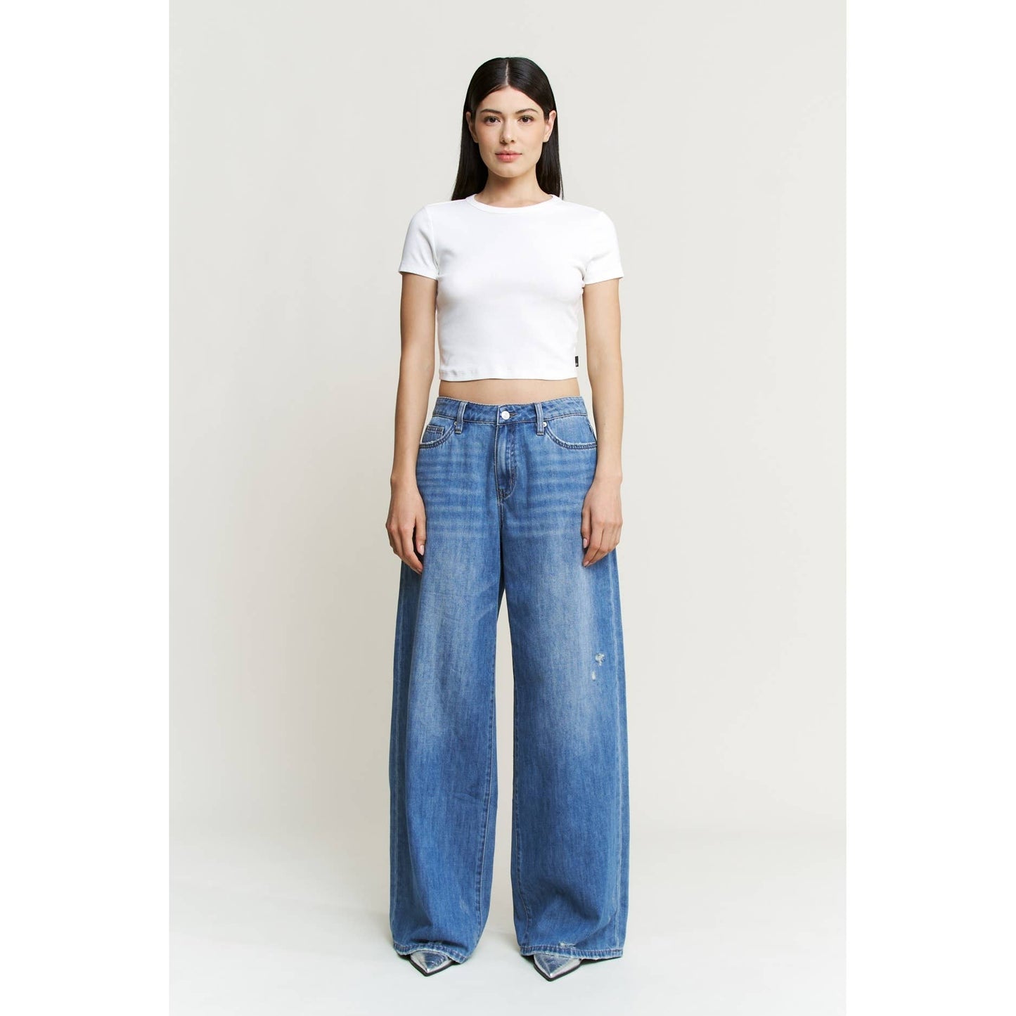 MICA LE BLEU HIGH RISE WIDE LEG JEANS