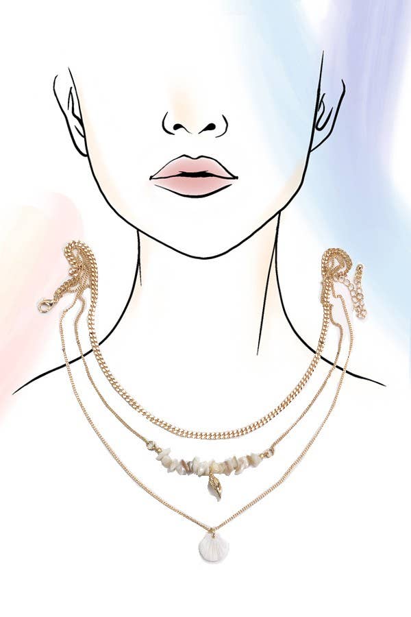 MULTI LAYER OCEAN SEASHELL CONCH NECKLACE