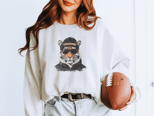 Vintage Bengals Head Football Graphic Crew