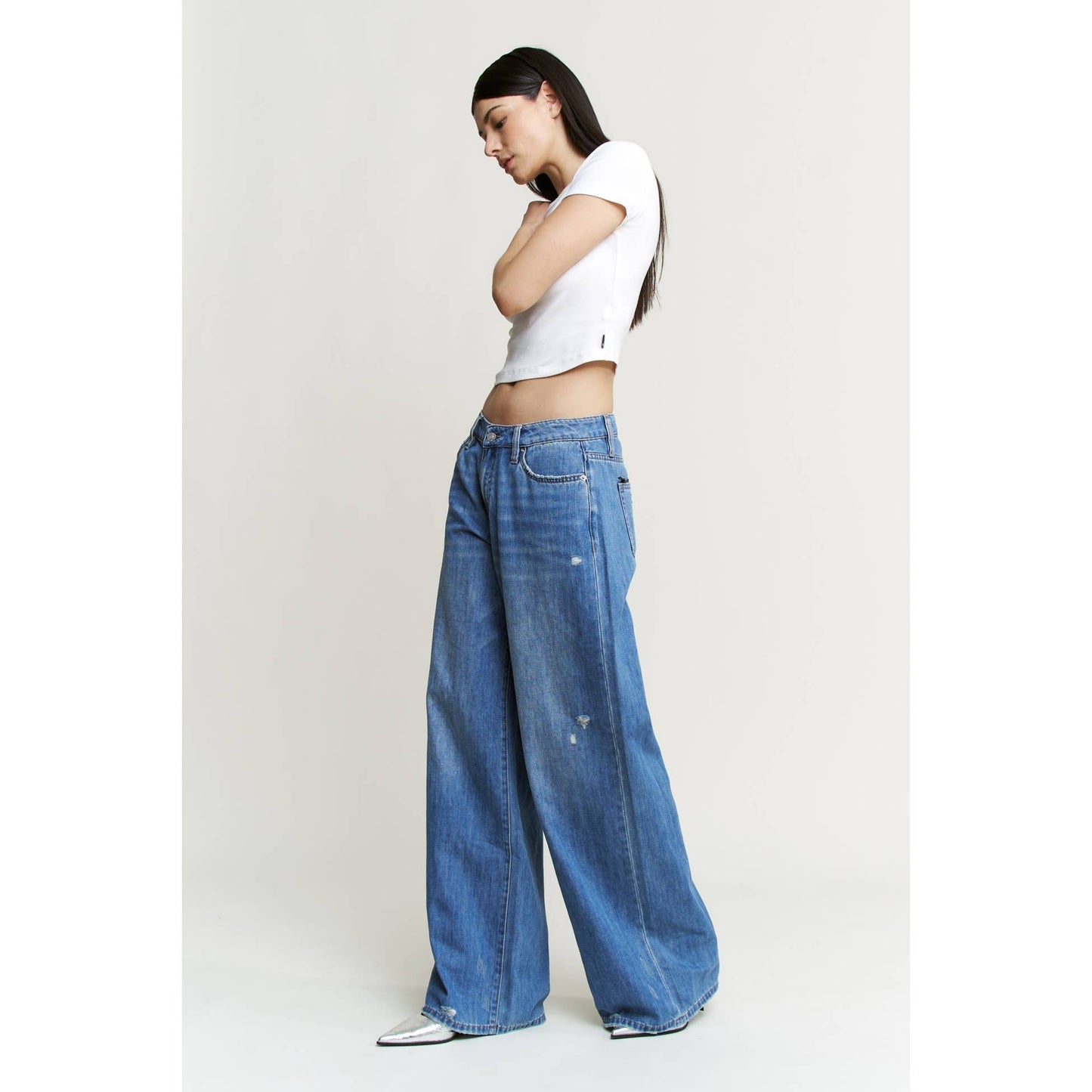 MICA LE BLEU HIGH RISE WIDE LEG JEANS