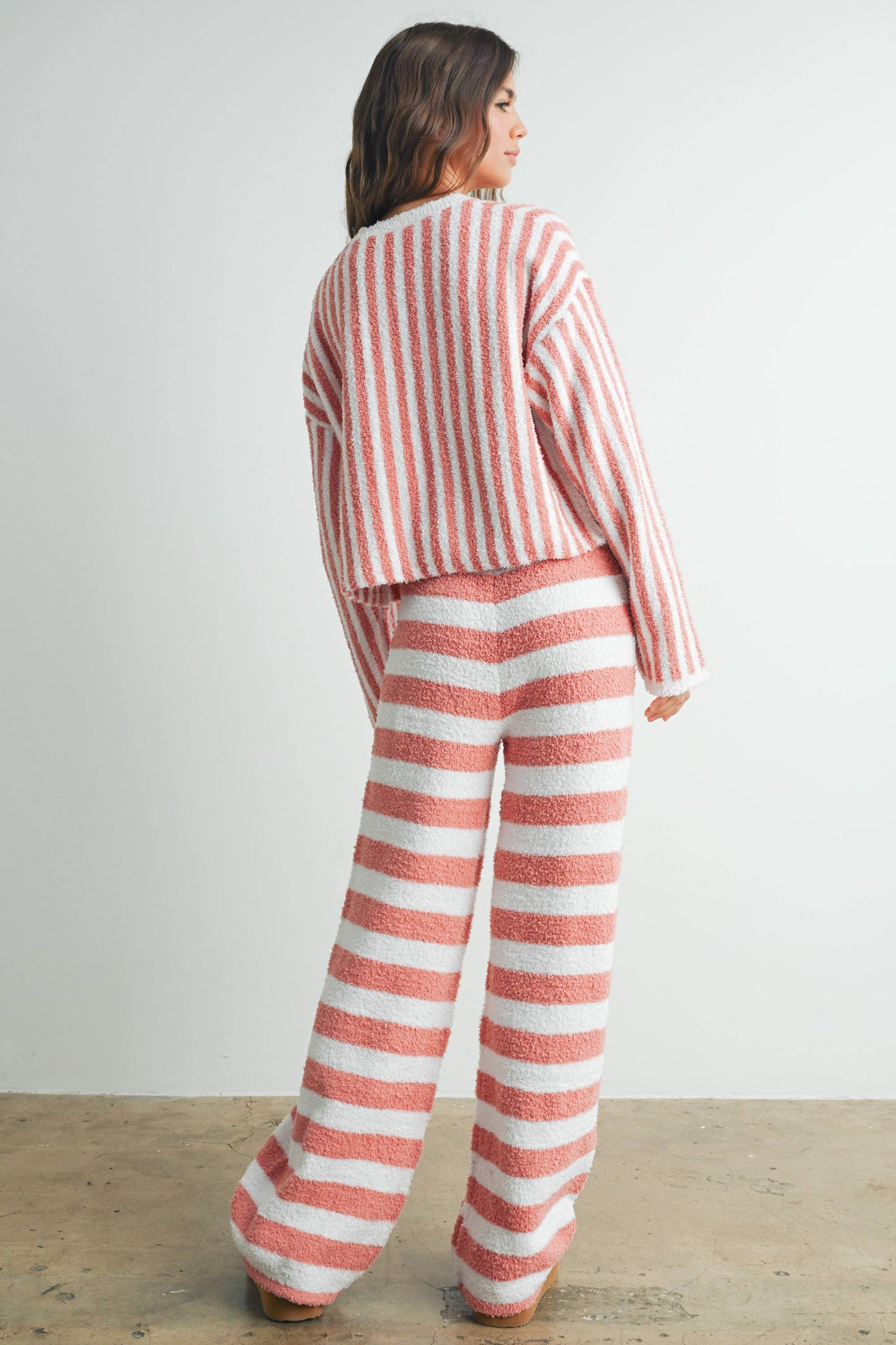 COZY STRIPED DRAWSTRING PANTS