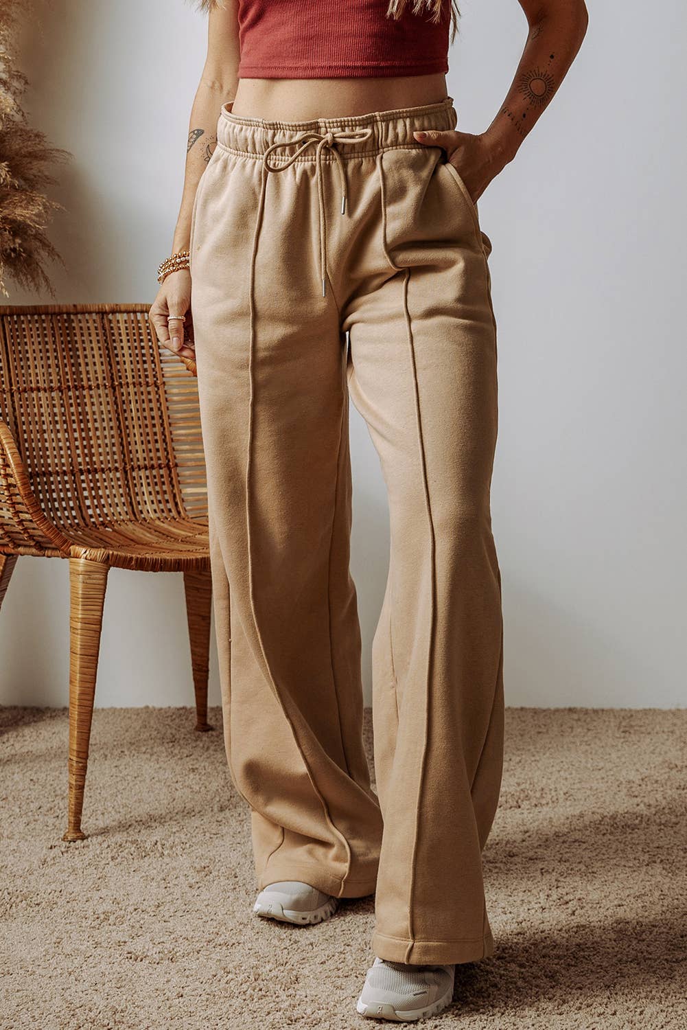 Cozy High Waist Wide Leg Pants