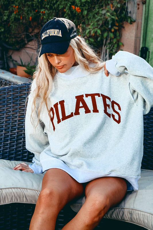 PILATES & YOGA' Print Reversible Sweatshirt