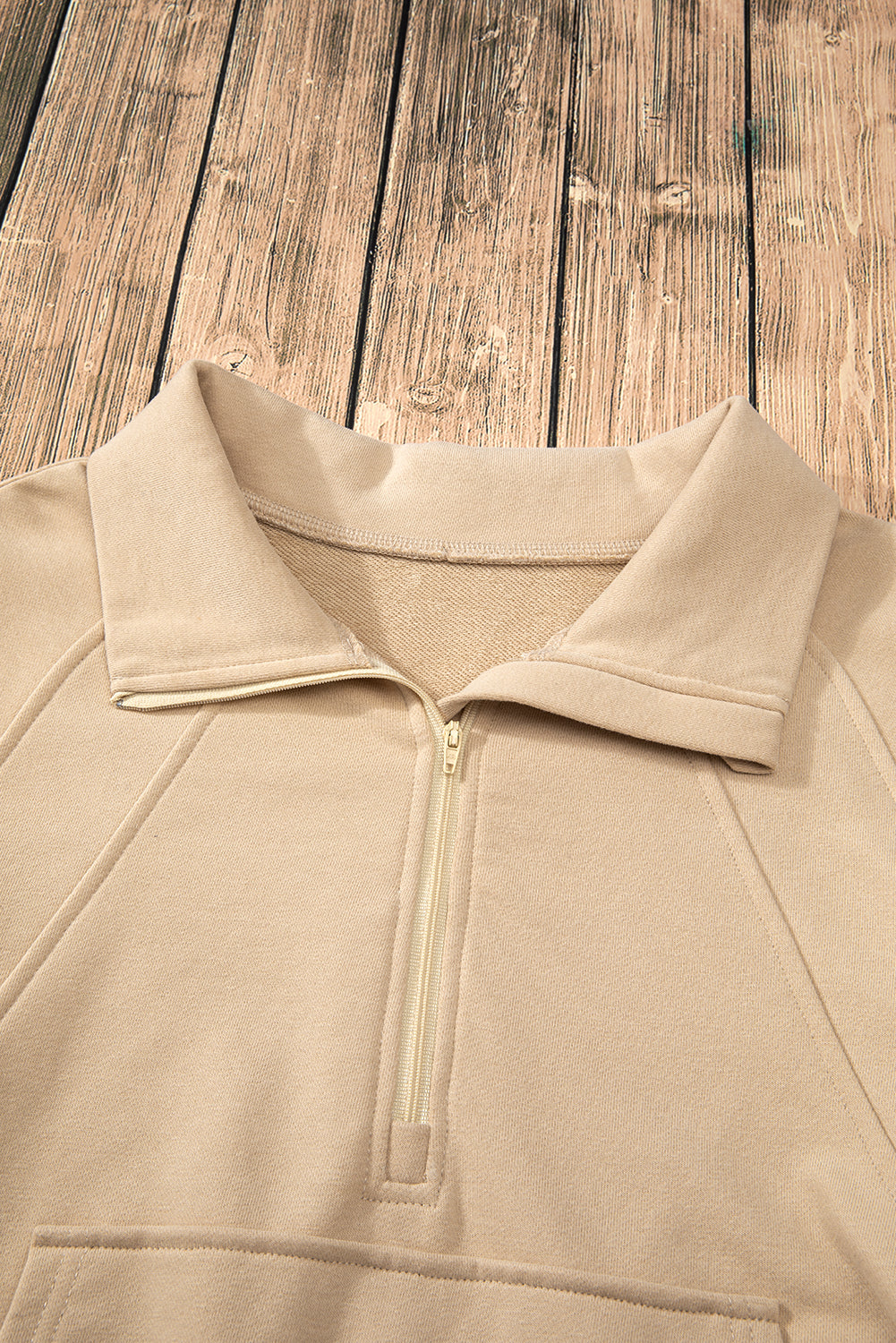 Valerian Quarter Zip Stand Neck Kangaroo Pocket Sweatshirt