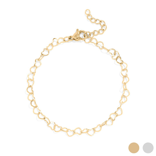 Linked Heart Chain Bracelet
