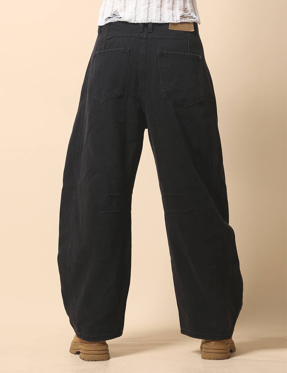 Paint Splatter Wide Leg Jeans Barrel Denim
