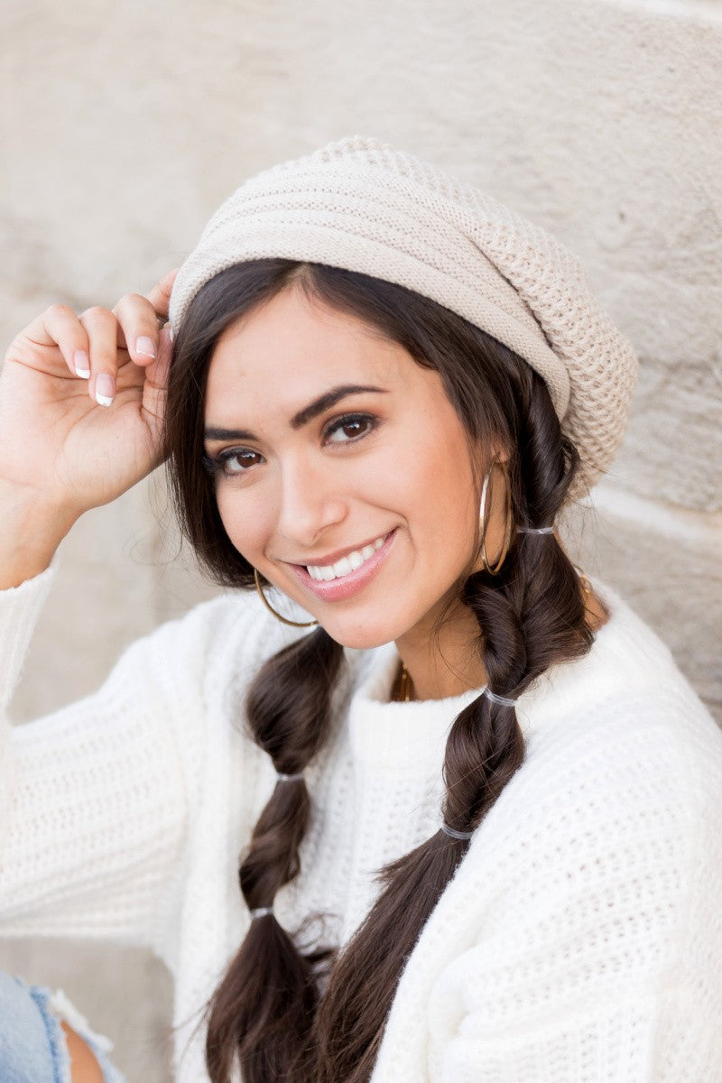 Waffle Weave Slouchy Beanie