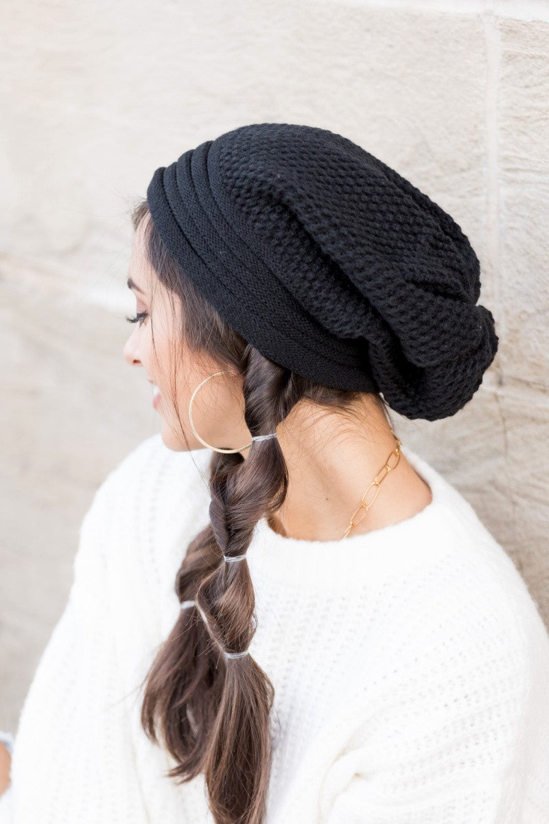 Waffle Weave Slouchy Beanie