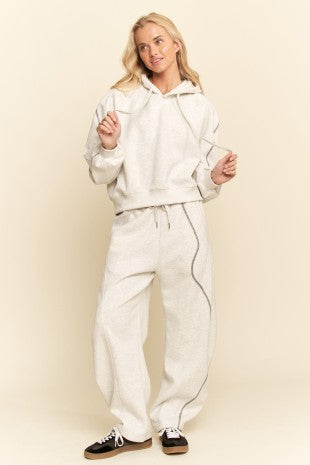 ULTRA COMFORT Hoodie Drawstrings Wide Leg Sweatpants Pants Set