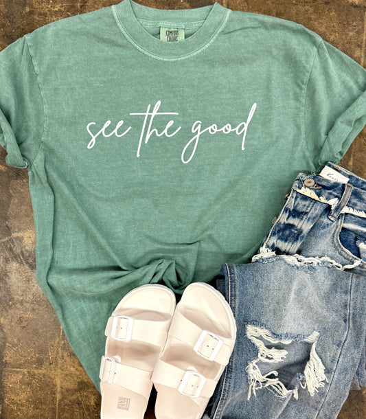SEE THE GOOD TEE - LIGHT GREEN