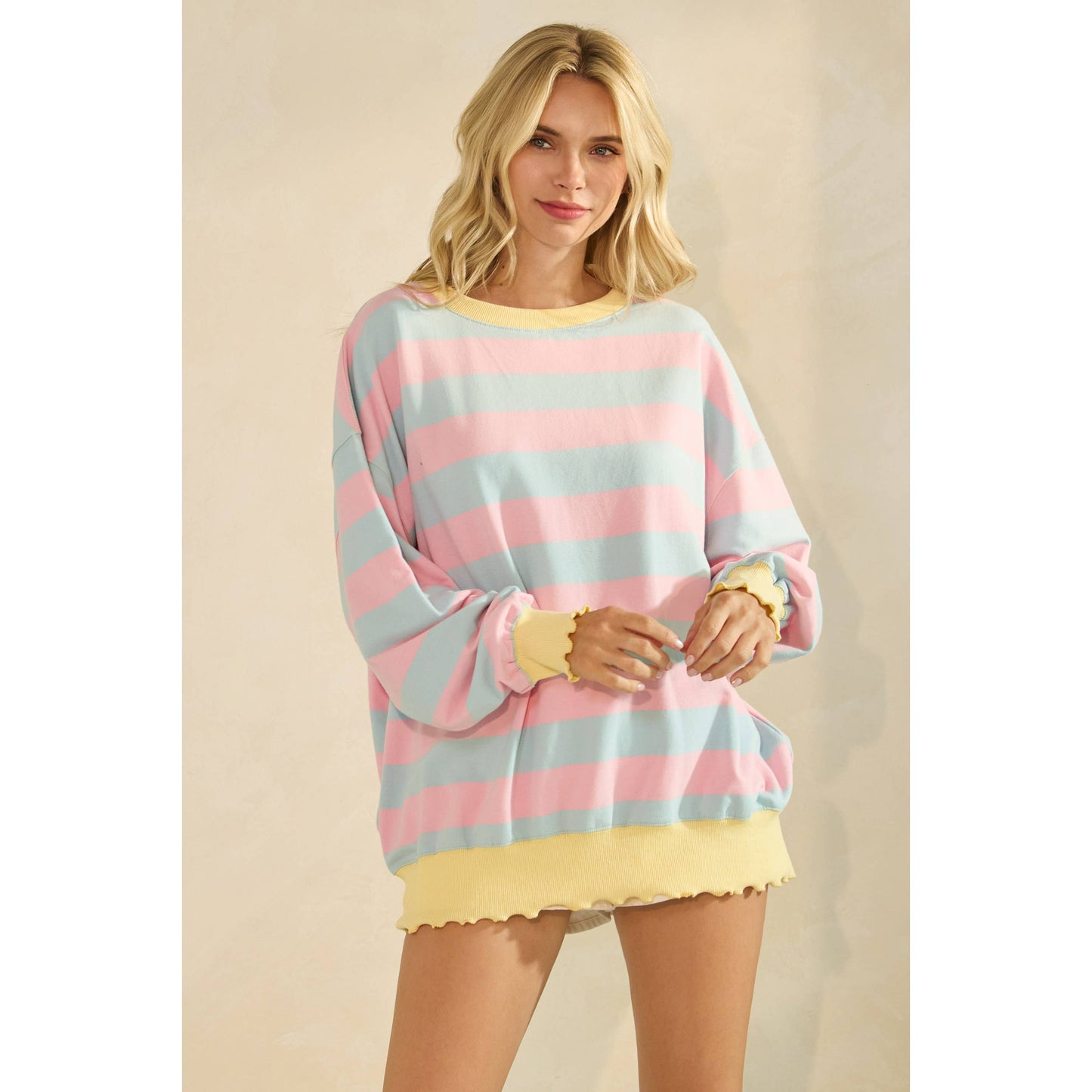 Cotton Candy Knit Long Sleeve Top