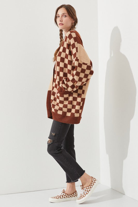 CHECKERED OVERSIZED SWEATER