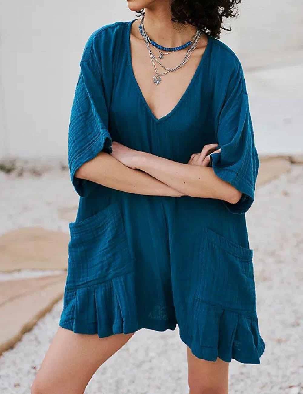 Gauze Sleeved Romper