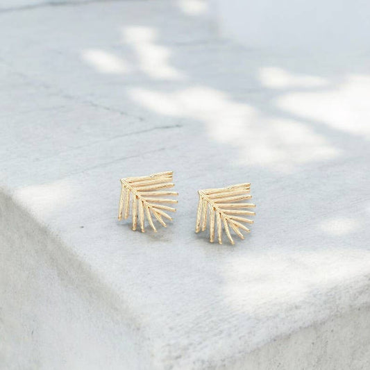 Palm Perfection | Gold-Plated Stud Earrings
