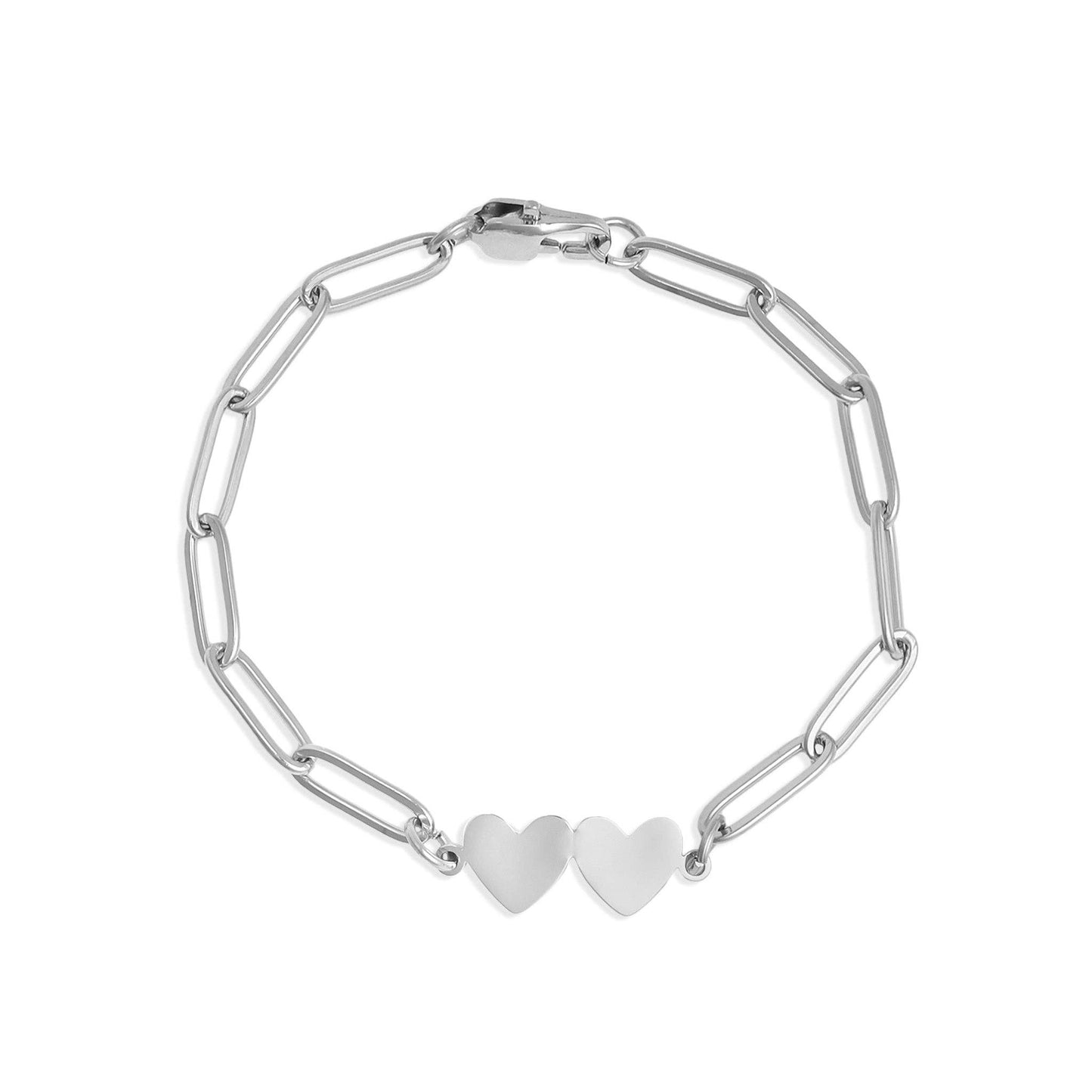2 Heart Paperclip Bracelet