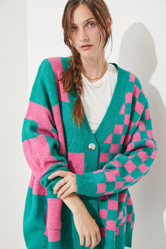 CHECKERED OVERSIZED SWEATER