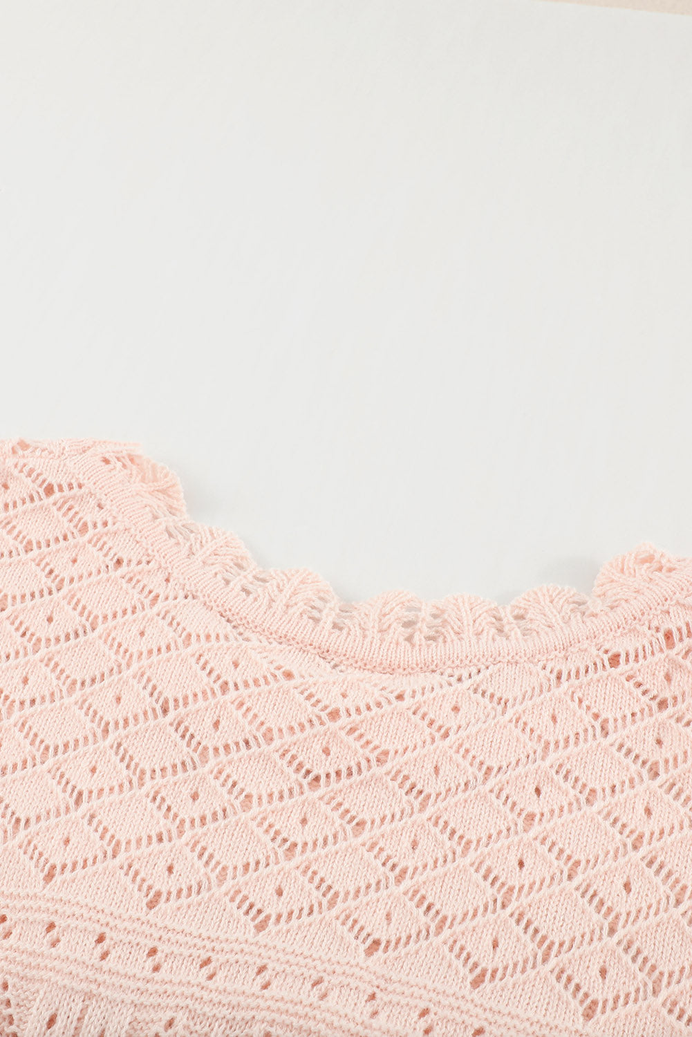 Pink Solid Casual Drop Shoulder Knit Sweater