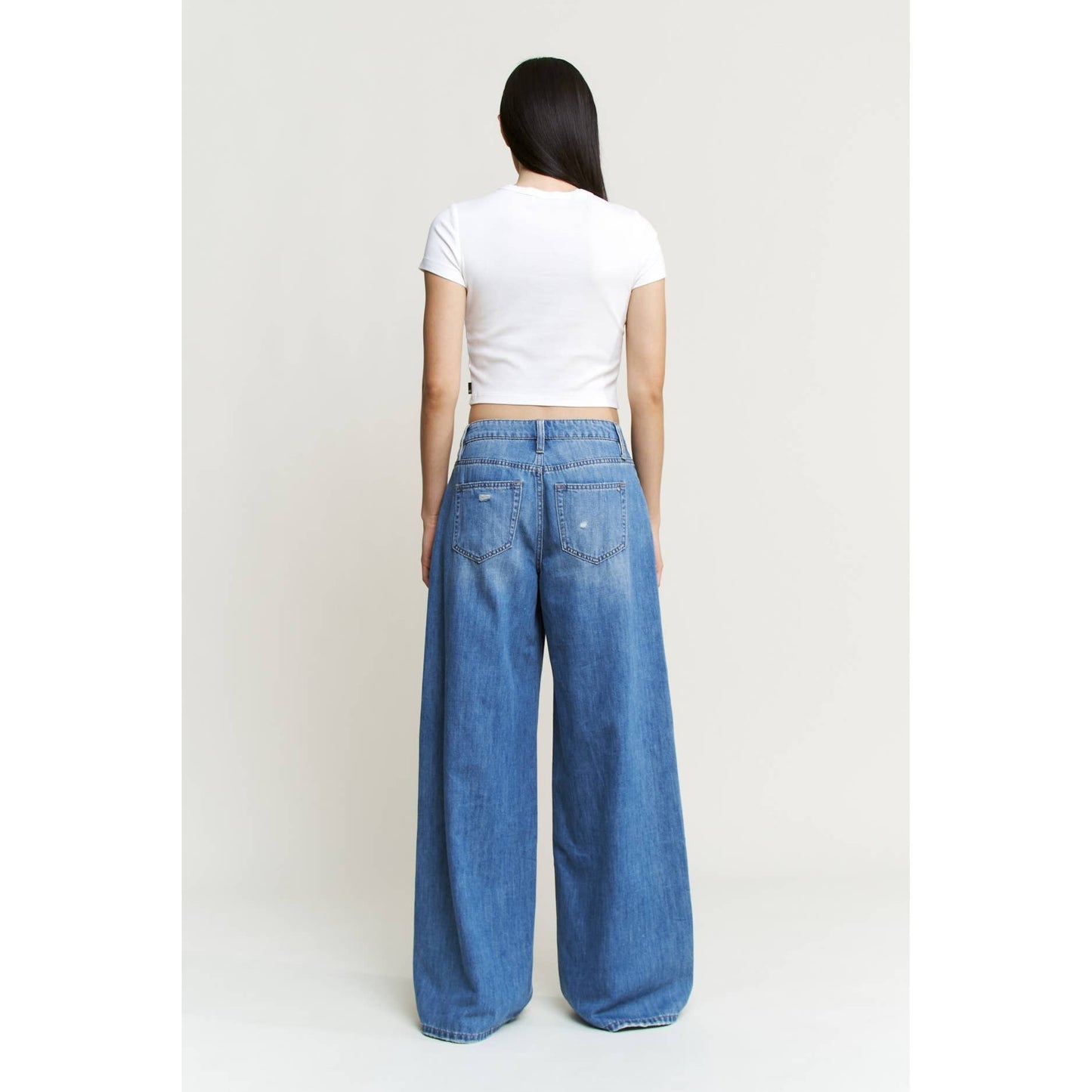 MICA LE BLEU HIGH RISE WIDE LEG JEANS