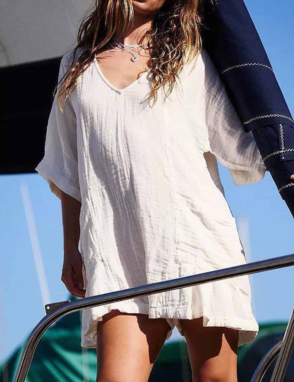 Gauze Sleeved Romper