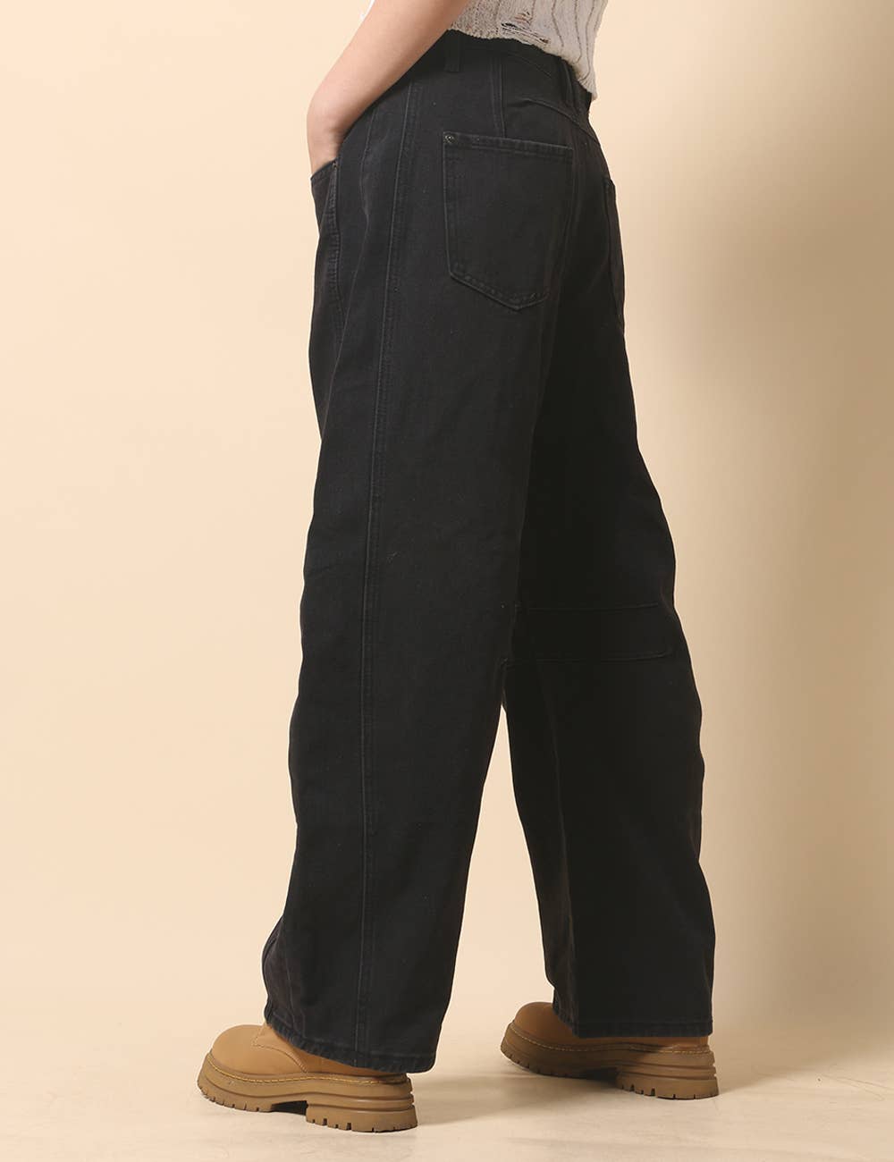 Paint Splatter Wide Leg Jeans Barrel Denim