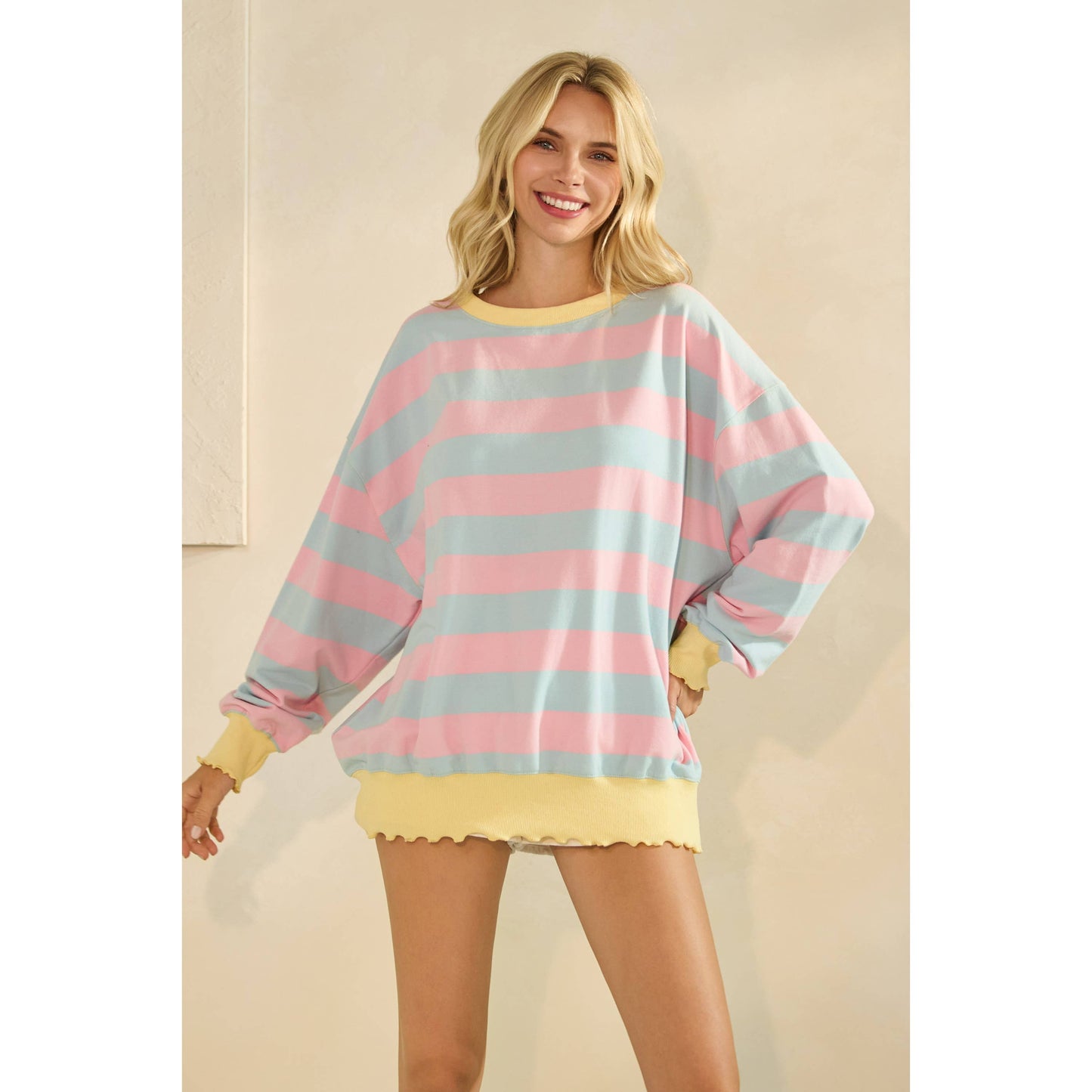 Cotton Candy Knit Long Sleeve Top