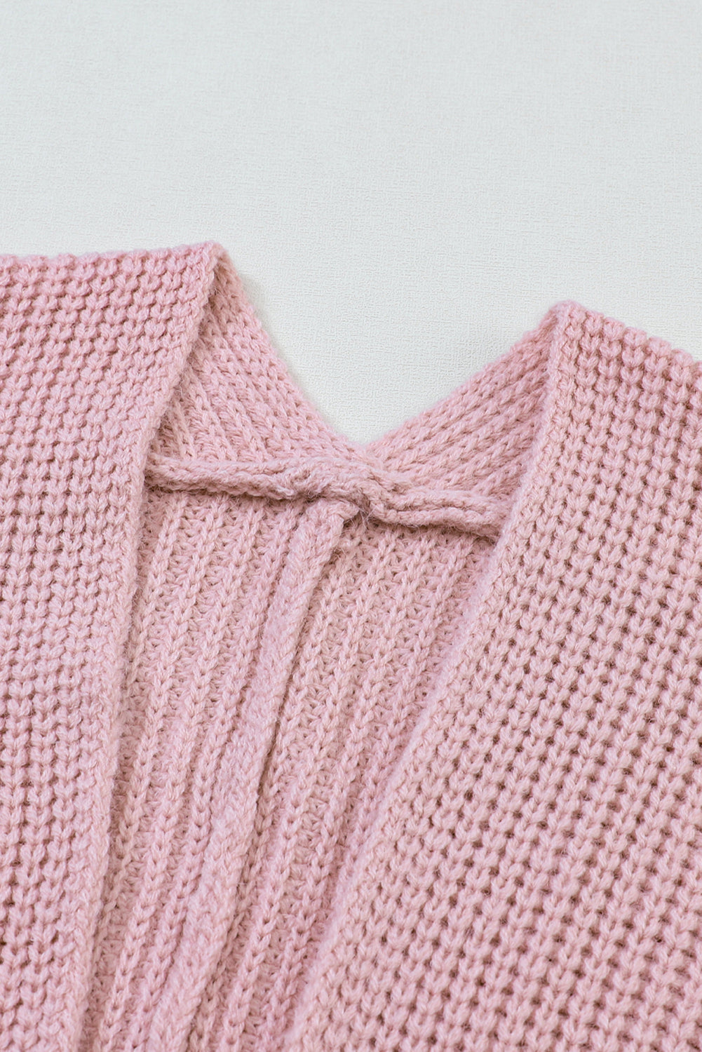 Pink Oversized Fold Over Sleeve Open Front Cardigan