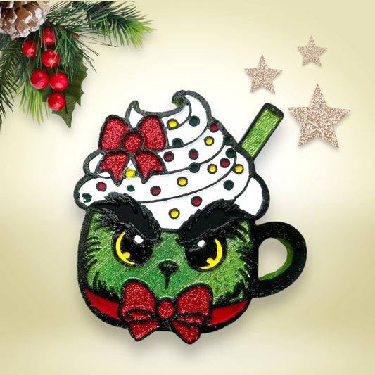 Mean One Christmas Whipped Cream Mug Car Freshie Winter Candy Apple