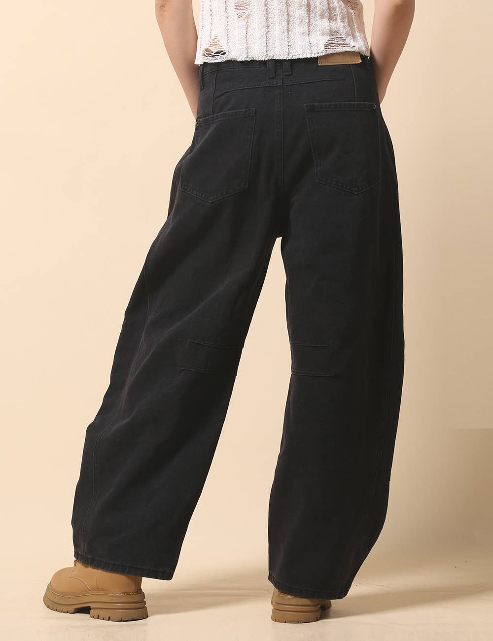 Paint Splatter Wide Leg Jeans Barrel Denim