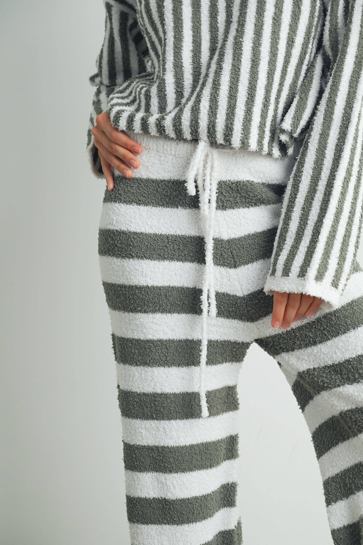 COZY STRIPED DRAWSTRING PANTS