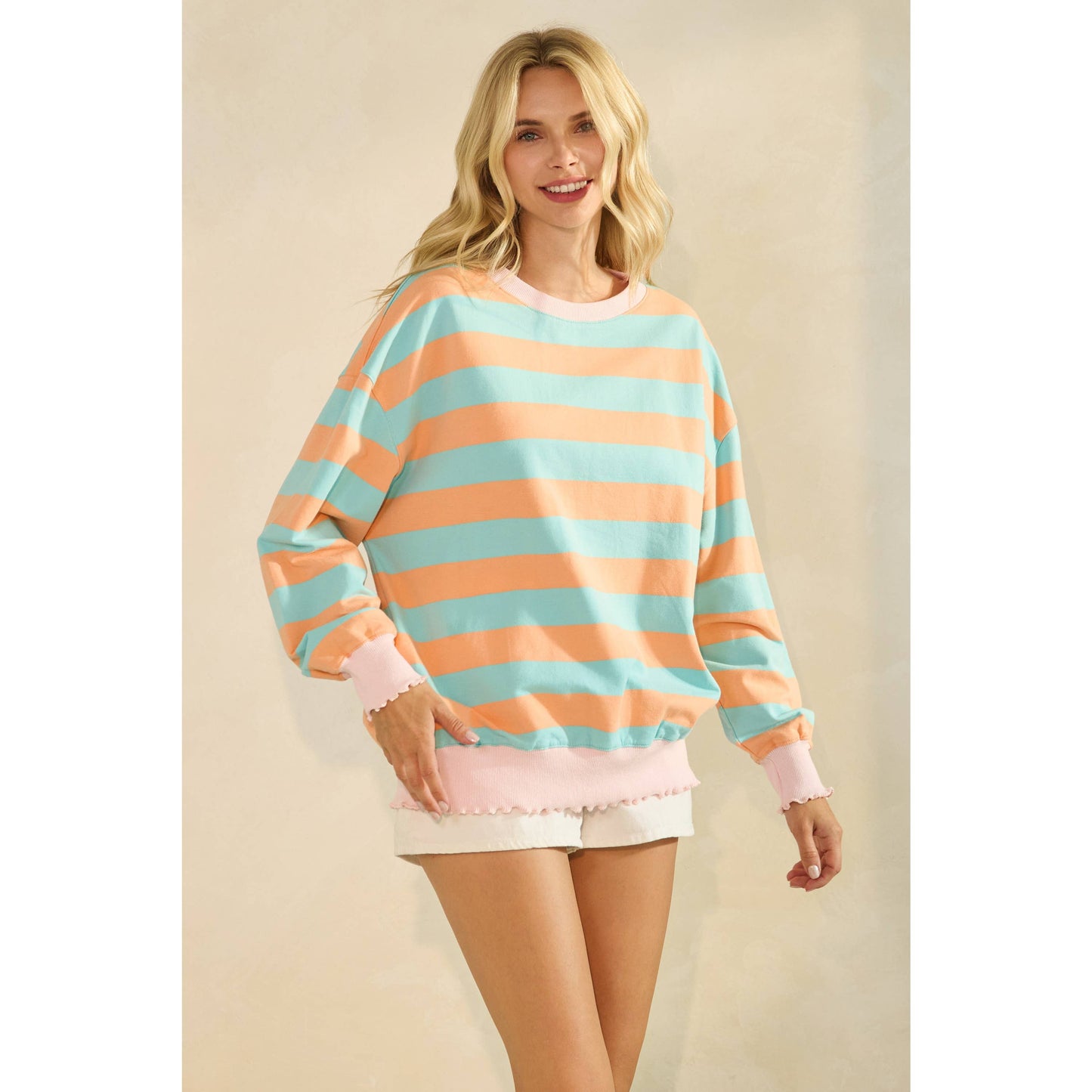 Cotton Candy Knit Long Sleeve Top