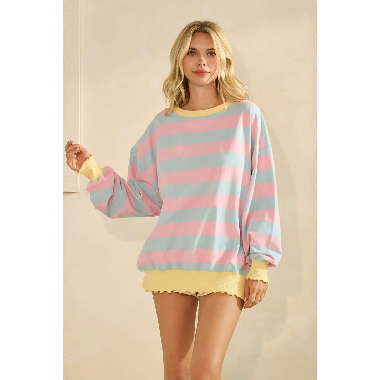 Cotton Candy Knit Long Sleeve Top